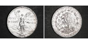 2 Песо Мексиканські Сполучені Штати (1867 - ) Срібло 