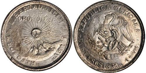 2 Песо Мексиканські Сполучені Штати (1867 - ) Срібло 
