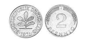 2 Пфенниг ФРГ (1949-1990) Бронза 