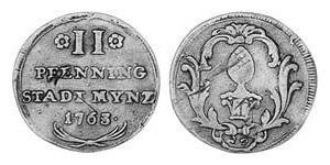 2 Пфенниг Аугсбург (1276 - 1803) Медь 