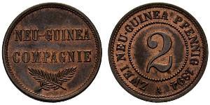 2 Пфенниг Германская империя (1871-1918) / Новая Гвинея Медь 