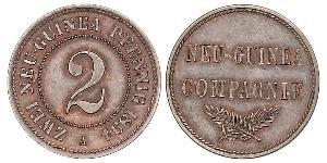 2 Пфенниг Германская империя (1871-1918) / Новая Гвинея Медь 