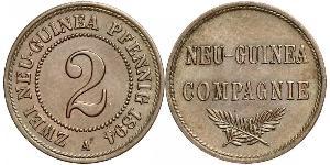 2 Пфенниг Германская империя (1871-1918) / Новая Гвинея Медь 