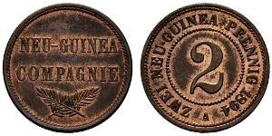 2 Пфенниг Германская империя (1871-1918) / Новая Гвинея Медь 