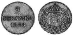 2 Пфенниг Королевство Бавария (1806 - 1918) Медь Людвиг I (король Баварии)(1786 – 1868)