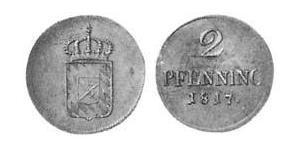 2 Пфенниг Королевство Бавария (1806 - 1918) Медь 