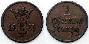 2 Пфеніг Gdansk (1920-1939) / Польща Бронза 