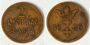 2 Пфеніг Gdansk (1920-1939) / Польща Бронза 