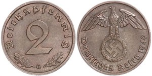 2 Пфеніг Третій рейх (1933-1945) Бронза 