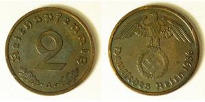 2 Пфеніг Третій рейх (1933-1945) Бронза 