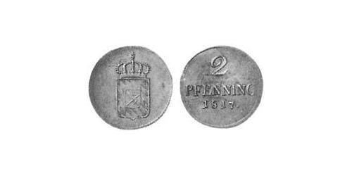 2 Пфеніг Королівство Баварія (1806 - 1918) Мідь 