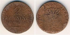 2 Пфеніг Королівство Пруссія (1701-1918) Мідь Фрідріх Вільгельм IV (1795 - 1861)