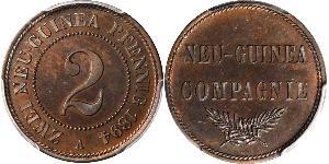 2 Пфеніг Німецька імперія (1871-1918) / Нова Гвінея Мідь 