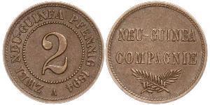 2 Пфеніг Німецька імперія (1871-1918) / Нова Гвінея Мідь 