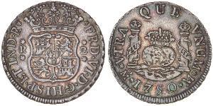 2 Реал Испанская империя (1700 - 1808) Серебро Карл III король Испании (1716 -1788)