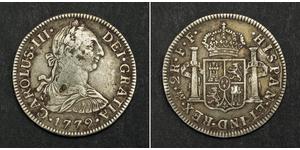 2 Реал Новая Испания (1519 - 1821) Серебро Карл III король Испании (1716 -1788)