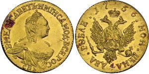 2 Рубль Российская империя (1720-1917) Золото Елизавета  I Петровна (1709-1762)