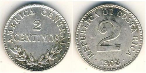 2 Сентимо Costa Rica (1821 - ) Серебро 
