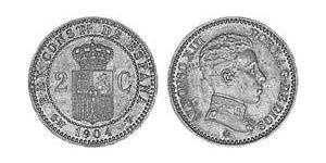 2 Сентімо Королівство Іспанія (1874 - 1931) Мідь Alfonso XIII of Spain (1886 - 1941)
