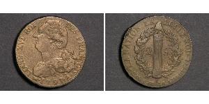 2 Соль Королевство Франция (843-1791) Бронза Людовик XVI (1754 - 1793)