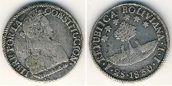 2 Соль Многонациональное Государство Боливия (1825 - ) Серебро 