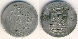 2 Стивер Республика Соединённых провинций (1581 - 1795) Серебро 