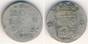 2 Стивер Республика Соединённых провинций (1581 - 1795) Серебро 