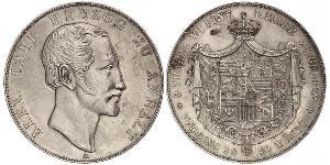 2 Талер Ангальт-Бернбург (1603 - 1863) Серебро Александр Карл ,герцог Ангальт-Бернбурга,(1805 – 1863)