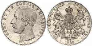 2 Талер Ганновер (королевство) (1814 - 1866) Серебро Георг V (король Ганновера) (1819 - 1878)