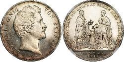 2 Талер Королевство Бавария (1806 - 1918) Серебро Людвиг I (король Баварии)(1786 – 1868)
