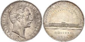 2 Талер Королевство Бавария (1806 - 1918) Серебро Максимилиан II (король Баварии)(1811 - 1864)