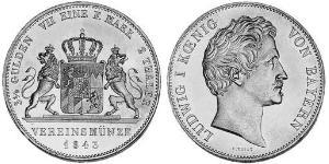 2 Талер Королевство Бавария (1806 - 1918) Серебро Людвиг I (король Баварии)(1786 – 1868)