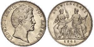 2 Талер Королевство Бавария (1806 - 1918) Серебро Людвиг I (король Баварии)(1786 – 1868)
