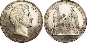 2 Талер Королевство Бавария (1806 - 1918) Серебро Людвиг I (король Баварии)(1786 – 1868)