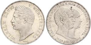 2 Талер Королевство Вюртемберг (1806-1918) Серебро Вильгельм I (король Вюртемберга)