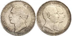 2 Талер Королевство Вюртемберг (1806-1918) Серебро Вильгельм I (король Вюртемберга)