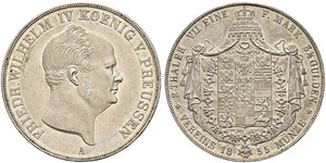 2 Талер Пруссия (королевство) (1701-1918) Серебро Фридрих Вильгельм IV (1795 - 1861)