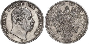 2 Талер Пруссия (королевство) (1701-1918) Серебро Wilhelm I, German Emperor (1797-1888)
