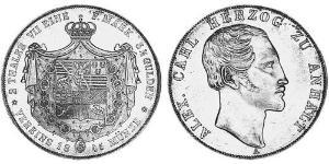 2 Талер Ангальт-Бернбург (1603 - 1863) Срібло Alexander Karl, Duke of Anhalt-Bernburg (1805 – 1863)