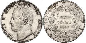 2 Талер Великое герцогство Гессен (1806 - 1918) Срібло Louis II, Grand Duke of Hesse