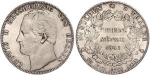 2 Талер Великое герцогство Гессен (1806 - 1918) Срібло Louis II, Grand Duke of Hesse