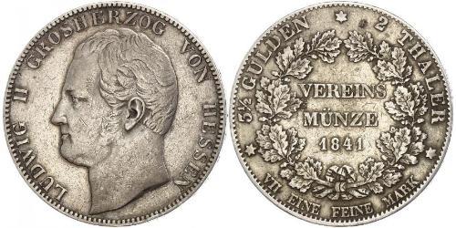 2 Талер Великое герцогство Гессен (1806 - 1918) Срібло Louis II, Grand Duke of Hesse