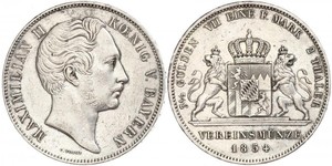 2 Талер Королівство Баварія (1806 - 1918) Срібло Максиміліан II (король Баварії)(1811 - 1864)