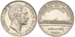 2 Талер Королівство Баварія (1806 - 1918) Срібло Максиміліан II (король Баварії)(1811 - 1864)