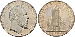 2 Талер Королівство Вюртемберг Срібло Charles I of Württemberg