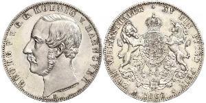 2 Талер Королівство Ганновер (1814 - 1866) Срібло Георг V (король Ганновера) (1819 - 1878)