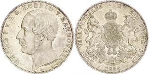 2 Талер Королівство Ганновер (1814 - 1866) Срібло Георг V (король Ганновера) (1819 - 1878)