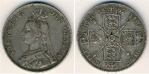 2 Флорин Соединённое королевство Великобритании и Ирландии (1801-1922) Серебро Виктория (1819 - 1901)