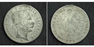 2 Флорін Австро-Угорщина (1867-1918) Срібло Франц Иосиф I (1830 - 1916)