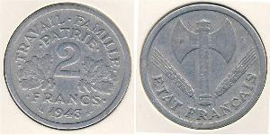2 Франк Французское государство режима Виши (1940-1944) Алюминий 